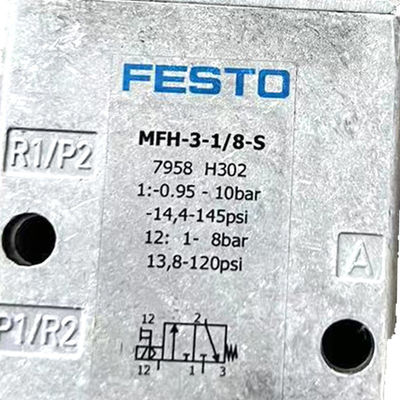 Original Factory FESTO Solenoid Valve MFH-3-1/8S Series 0692 Aluminum and Copper Light Gray for Offset Printing Machine