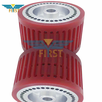 Red Color Suction Wheel 124*70mm For Folding Machine Polyurethane Printing Parts