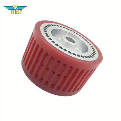 Red Color Suction Wheel 124*70mm Polyurethane Printing Parts for Folding Machine